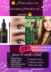 💥 DÚO PODEROSO: MIRADA IMPACTANTE & CABELLO FUERTE – Serum UP PRO® + Elixir Capilar OUHOE 🚀