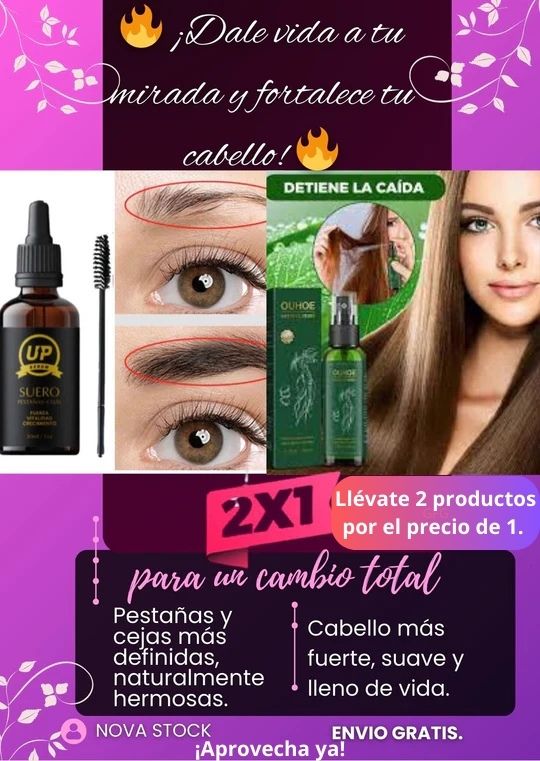 💥 DÚO PODEROSO: MIRADA IMPACTANTE & CABELLO FUERTE – Serum UP PRO® + Elixir Capilar OUHOE 🚀
